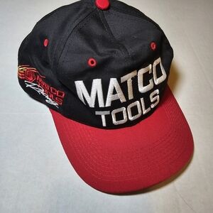 Matco Tools Racing Black and Red Cap Snapback Hat Adjustable